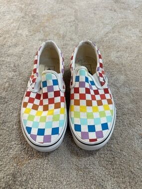 Vans Checkered Rainbow Slip-On Sneakers